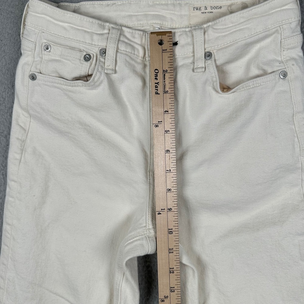 Rag & Bone Nina High-Rise Ankle Cigarette Jeans Off White Cream Size 27 Classic - Picture 5 of 9